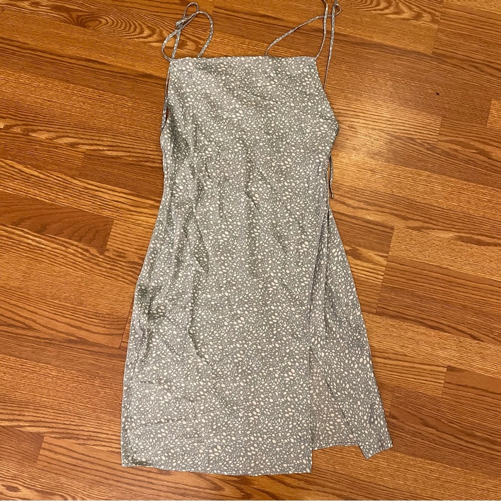 Satin Open Back Cowl Neck Satin Mini Dress